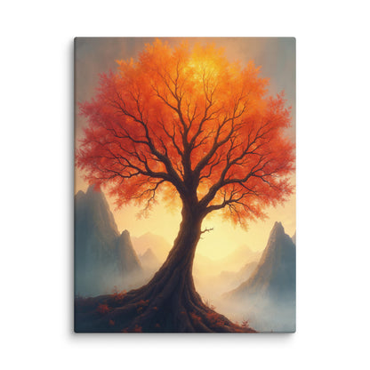 Arbre Rouge Sur Toile - Nature automnale mystique Affiches, reproductions et œuvres graphiques Art Virtuoso S  