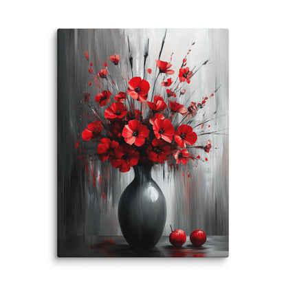 Tableau Rouge Cuisine : Coquelicots et Pommes Affiches, reproductions et œuvres graphiques Art Virtuoso S