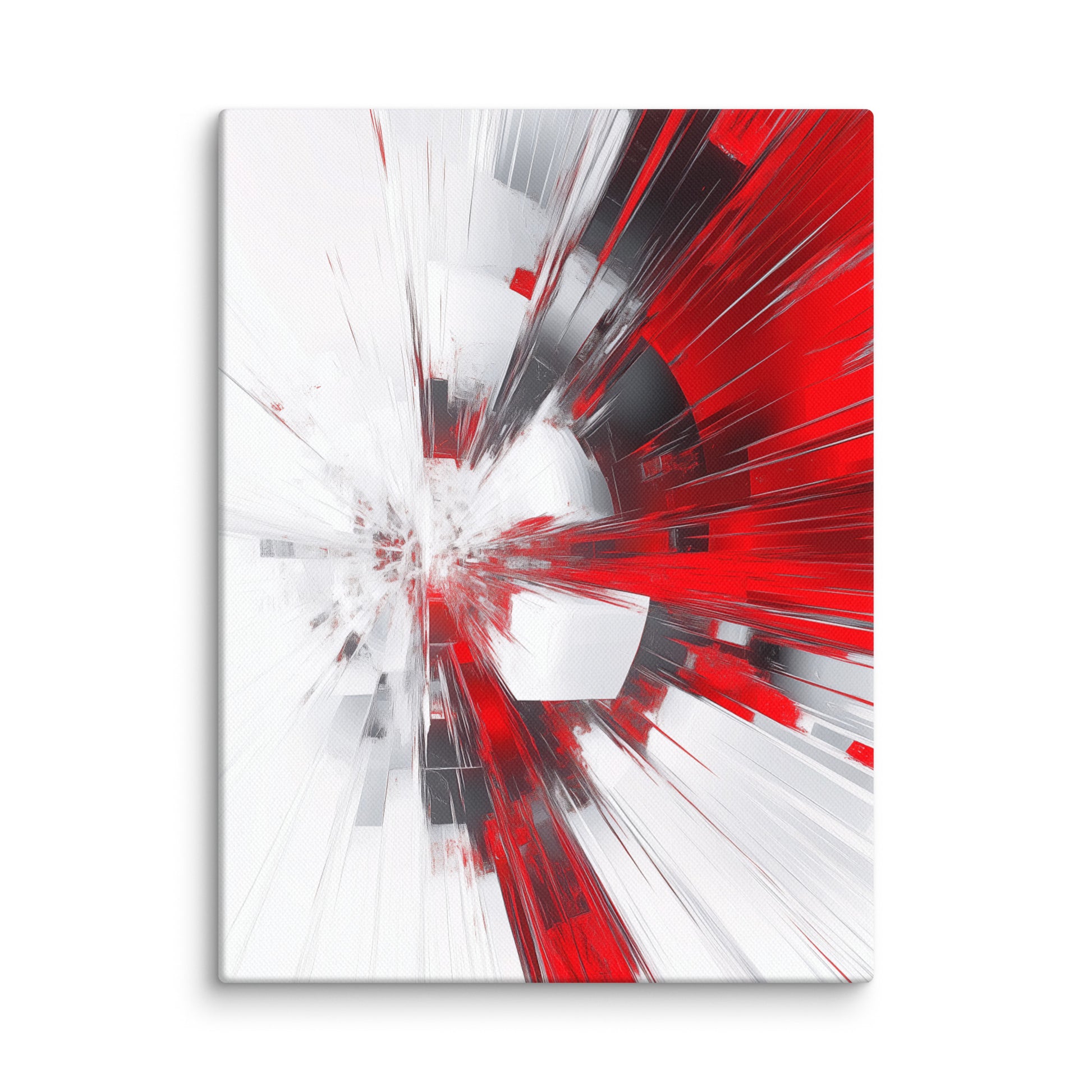 Tableau Abstrait Rouge et Blanc - Explosion Radiale Affiches, reproductions et œuvres graphiques Art Virtuoso S