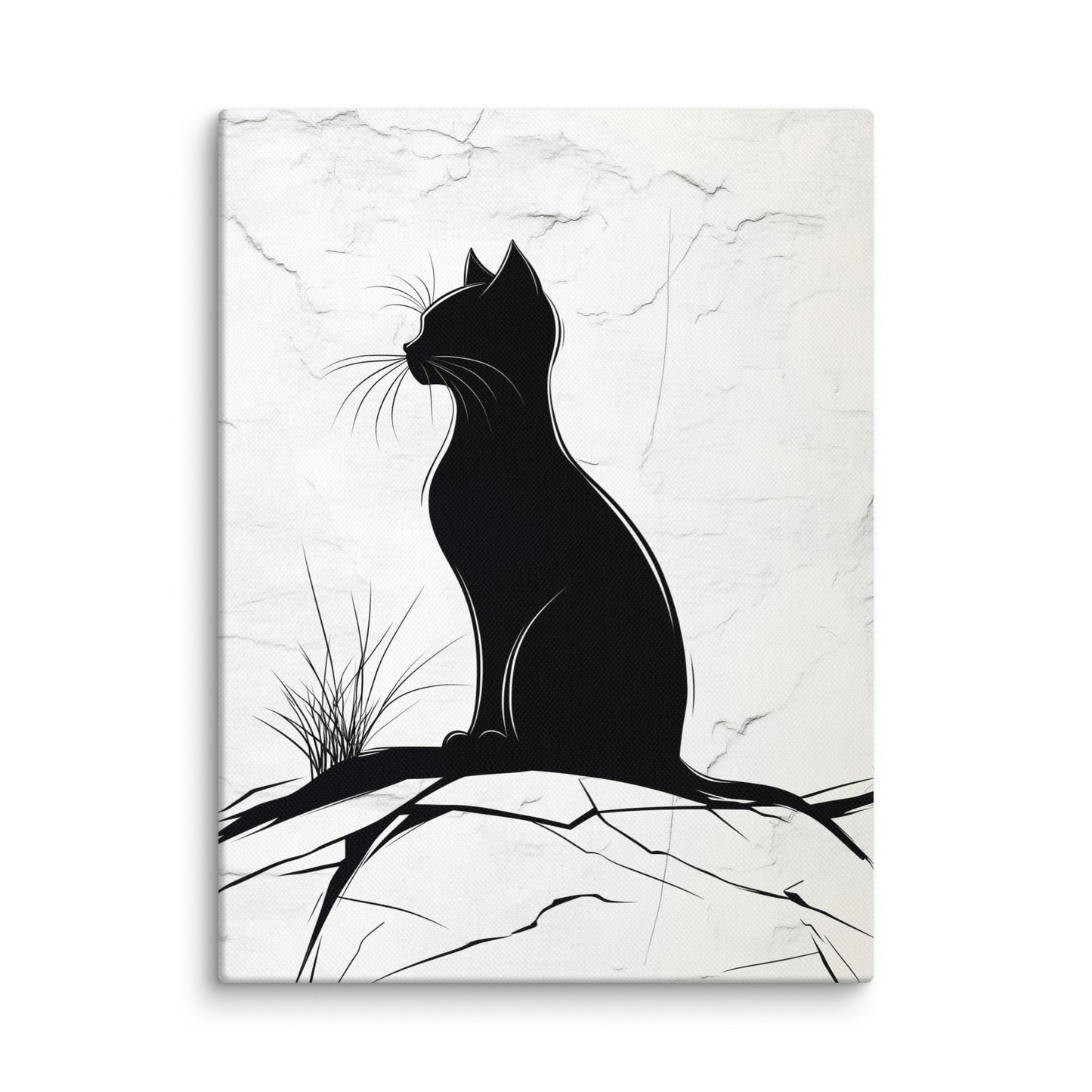 Peinture Chat Simple - Silhouette Contemplative Affiches, reproductions et œuvres graphiques Art Virtuoso S