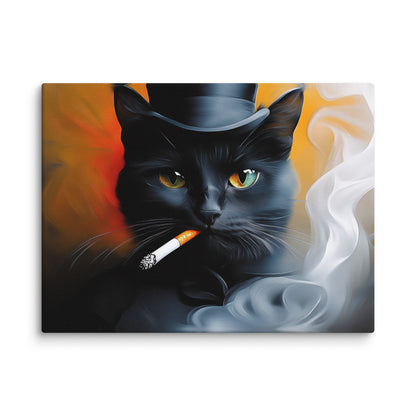 Tableau Chat qui Fume - Aristochat Noir Affiches, reproductions et œuvres graphiques Art Virtuoso S