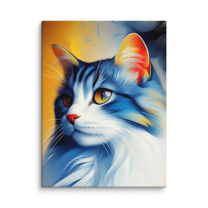 Tableau Tête de Chat - Félix en Bleu Affiches, reproductions et œuvres graphiques Art Virtuoso S