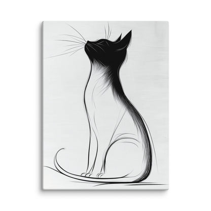 Tableau Minimaliste Chat - Élégance Épurée Affiches, reproductions et œuvres graphiques Art Virtuoso S