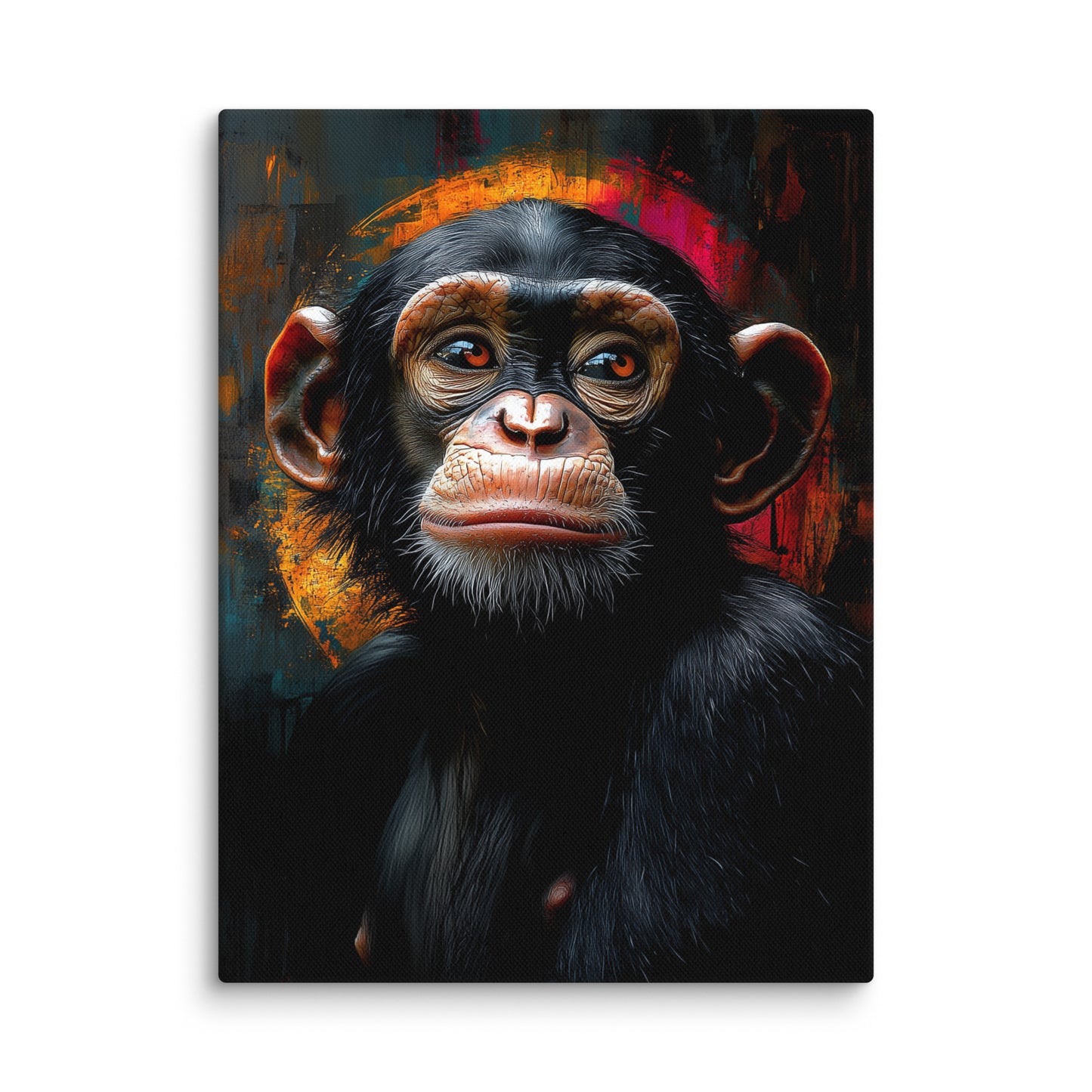 Toile Chimpanzé : Regard de Braise Affiches, reproductions et œuvres graphiques Art Virtuoso S