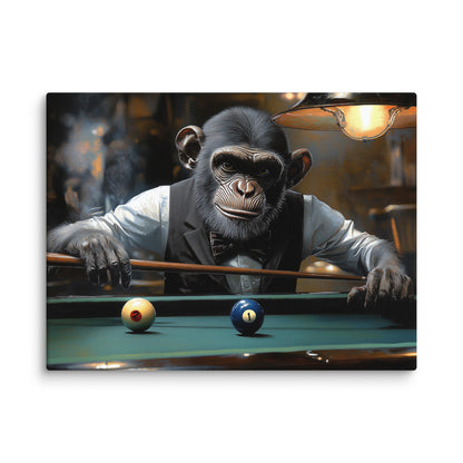 Tableau Singe Billard : Le Gentleman Joueur Affiches, reproductions et œuvres graphiques Art Virtuoso S