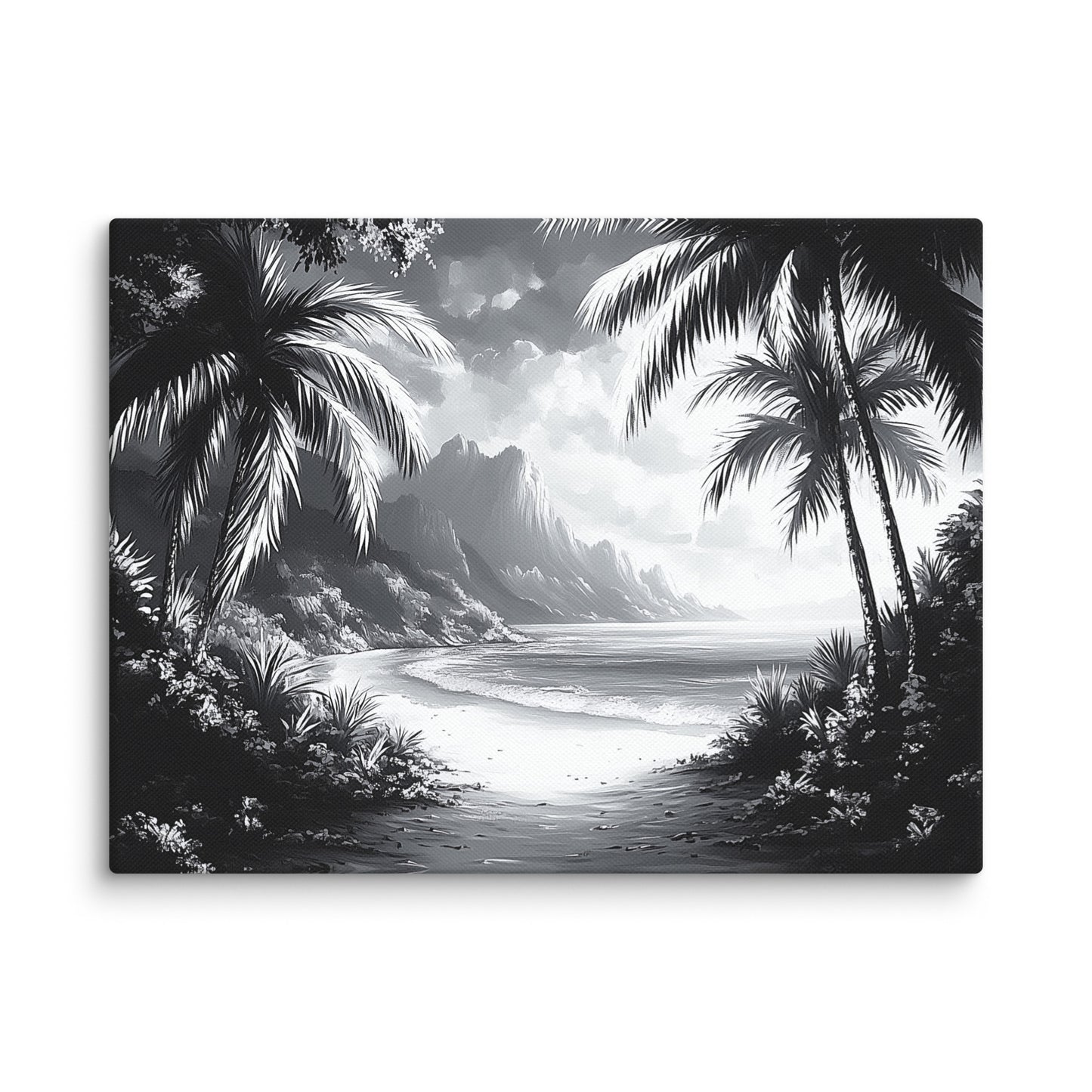 Tableau Tropical Noir et Blanc : Hawaï Monochrome Affiches, reproductions et œuvres graphiques Art Virtuoso S