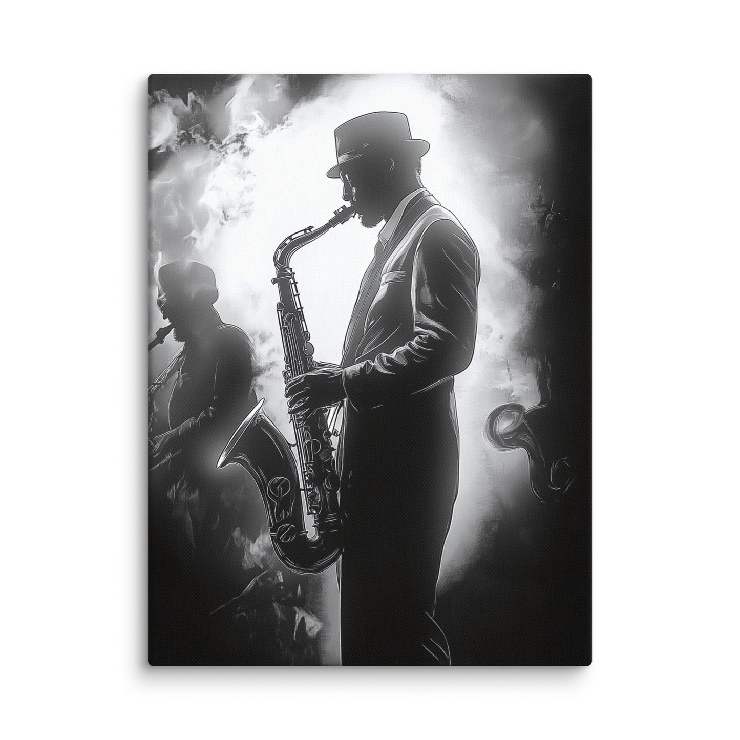 Tableau Saxophoniste Noir et Blanc - Blues Nocturne Affiches, reproductions et œuvres graphiques Art Virtuoso S