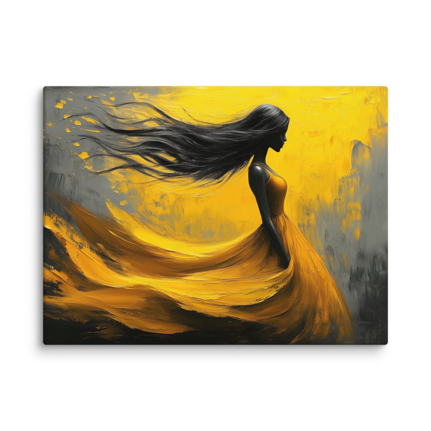 Tableau Jaune Femme : Danse du Crépuscule Affiches, reproductions et œuvres graphiques Art Virtuoso S