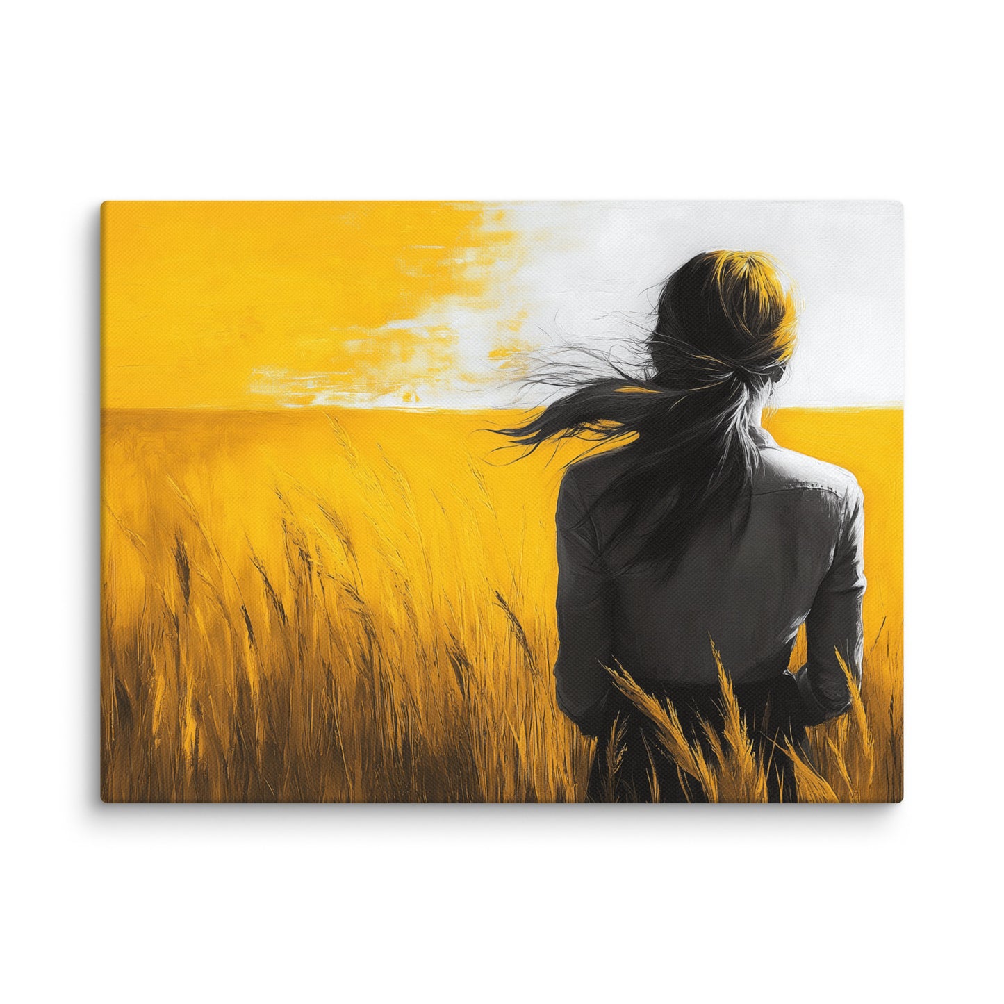 Tableau Ton Jaune : Contemplation dans les Blés Affiches, reproductions et œuvres graphiques Art Virtuoso S