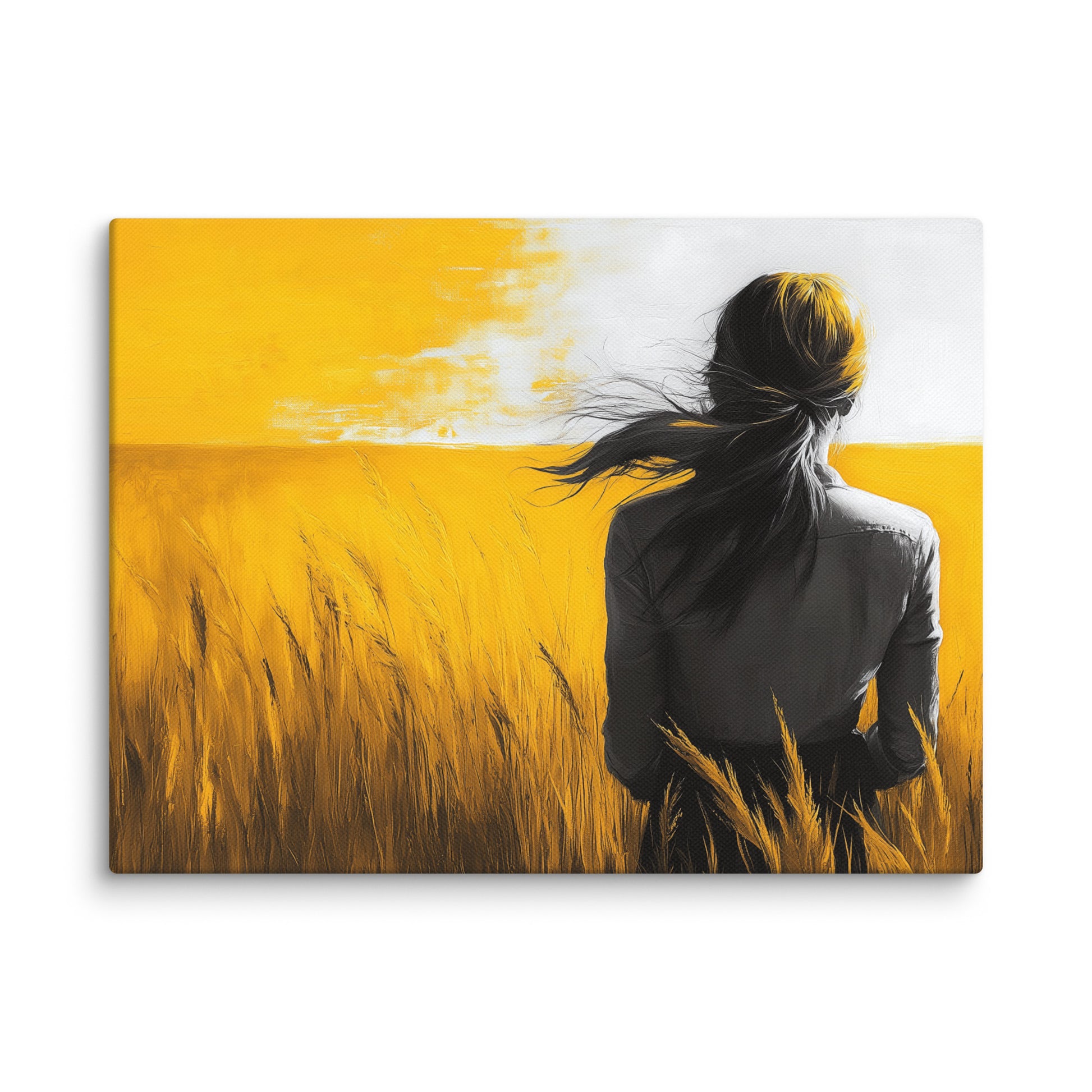 Tableau Ton Jaune : Contemplation dans les Blés Affiches, reproductions et œuvres graphiques Art Virtuoso S