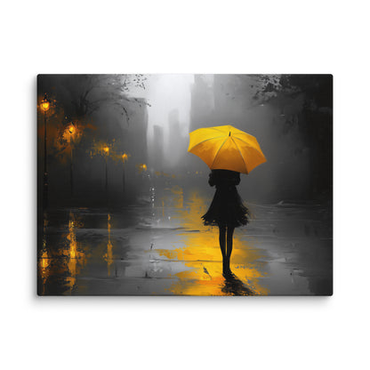 Tableau Parapluie Jaune : Solitude Urbaine Affiches, reproductions et œuvres graphiques Art Virtuoso S