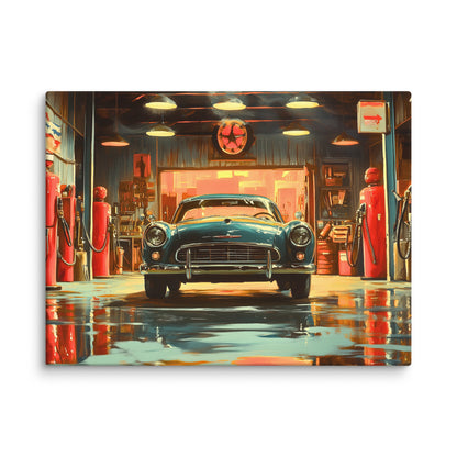 Tableau Vintage Garage : Aston Martin Affiches, reproductions et œuvres graphiques Art Virtuoso S