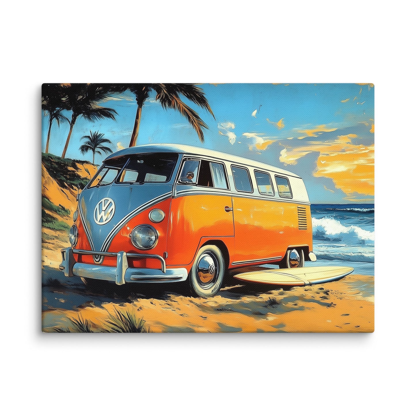 Tableau Vintage 70 : Combi Surf Paradise Affiches, reproductions et œuvres graphiques Art Virtuoso S