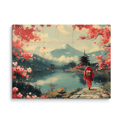 Tableau Japonais Vintage : Hanami au Mont Fuji Affiches, reproductions et œuvres graphiques Art Virtuoso S