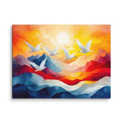 Tableau Oiseau Moderne : Envol au Soleil Affiches, reproductions et œuvres graphiques Art Virtuoso S