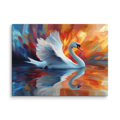 Tableau Cygne : Miroir de Feu Affiches, reproductions et œuvres graphiques Art Virtuoso S