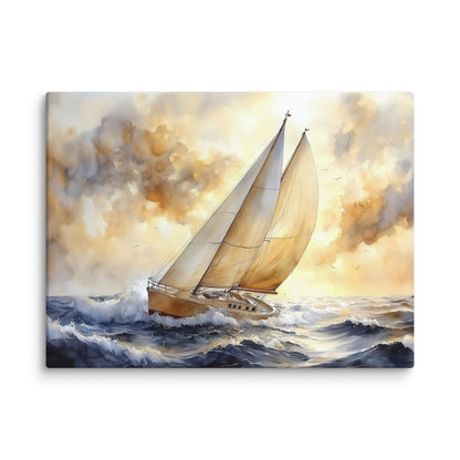 Tableau Bateau Voilier : Lumière sur les Vagues Affiches, reproductions et œuvres graphiques Art Virtuoso S