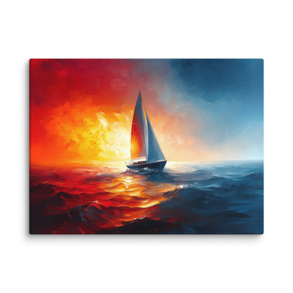 Tableau Bateau Coucher de Soleil : Fusion Marine Affiches, reproductions et œuvres graphiques Art Virtuoso S