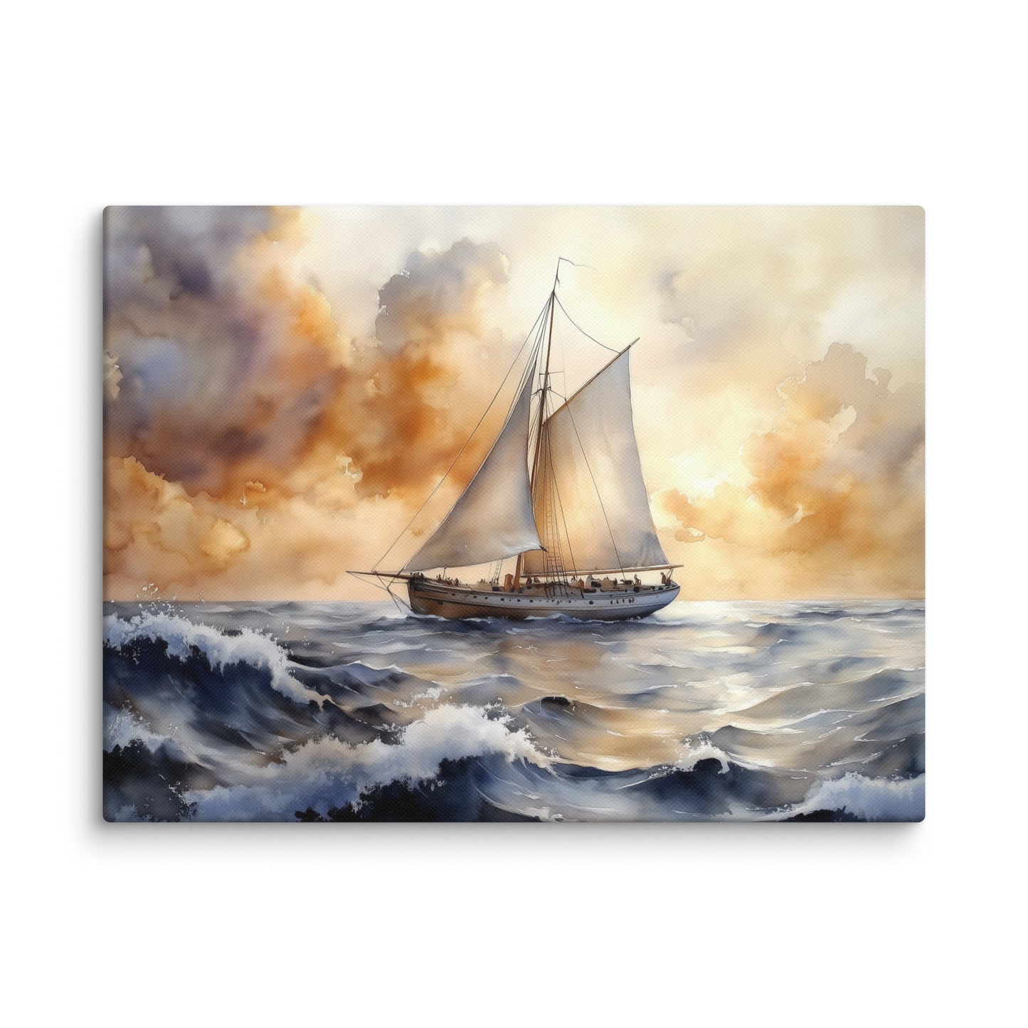 Tableau Bateau à Voile : Horizon Doré Affiches, reproductions et œuvres graphiques Art Virtuoso S