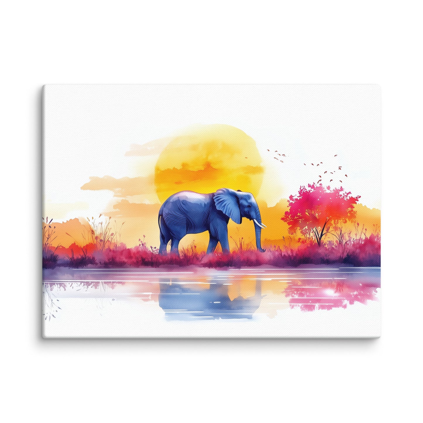 Peinture Aquarelle Éléphant - Évasion Poétique en Terre Sauvage Affiches, reproductions et œuvres graphiques Art Virtuoso S