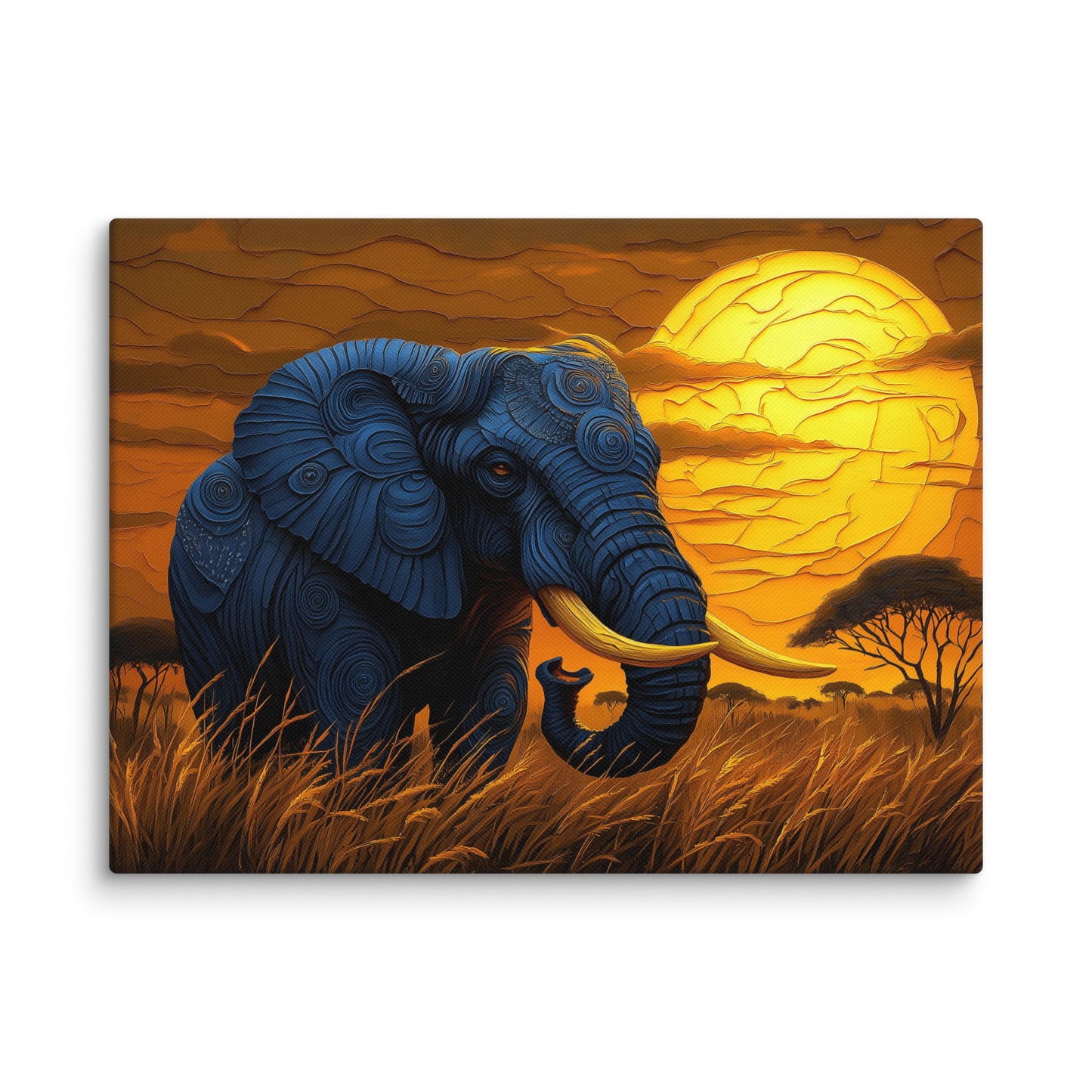 Tableau Éléphant - Peinture d' Afrique Affiches, reproductions et œuvres graphiques Art Virtuoso S