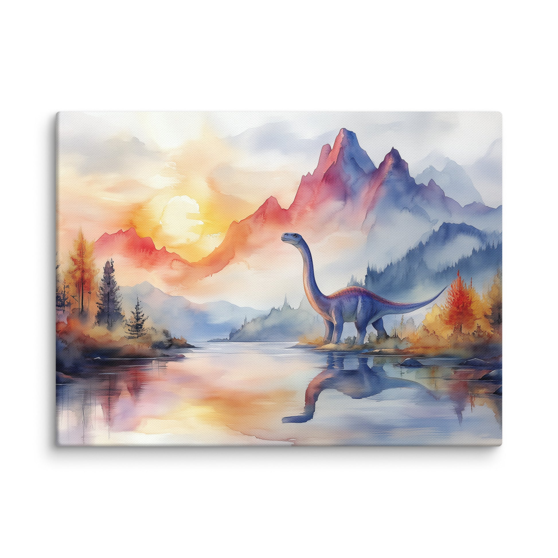 Peinture Aquarelle Dinosaure - Voyage Préhistorique Affiches, reproductions et œuvres graphiques Art Virtuoso S