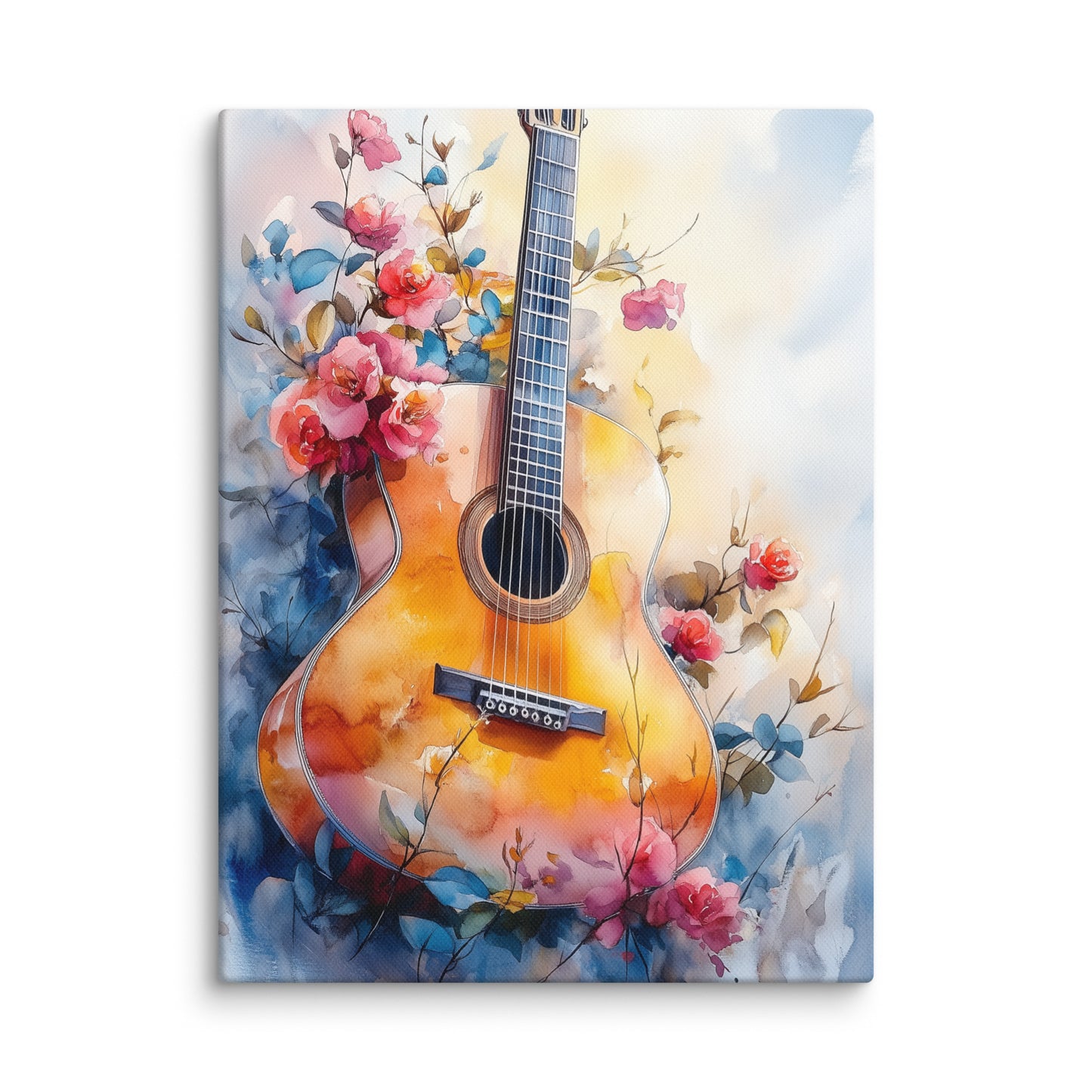 Tableau Guitare Aquarelle – Âme de la Musique Affiches, reproductions et œuvres graphiques Art Virtuoso S