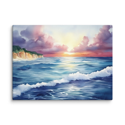 Peinture Aquarelle Marine – Vague et Soleil Affiches, reproductions et œuvres graphiques Art Virtuoso S