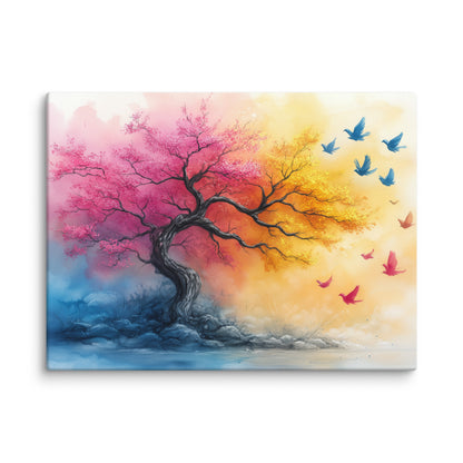 Peinture Aquarelle Arbre - L’Harmonie des Saisons Affiches, reproductions et œuvres graphiques Art Virtuoso S