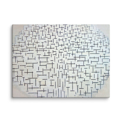 tableau abstrait noir et blanc cercle de traits en t sur toile zoom détail texture premium