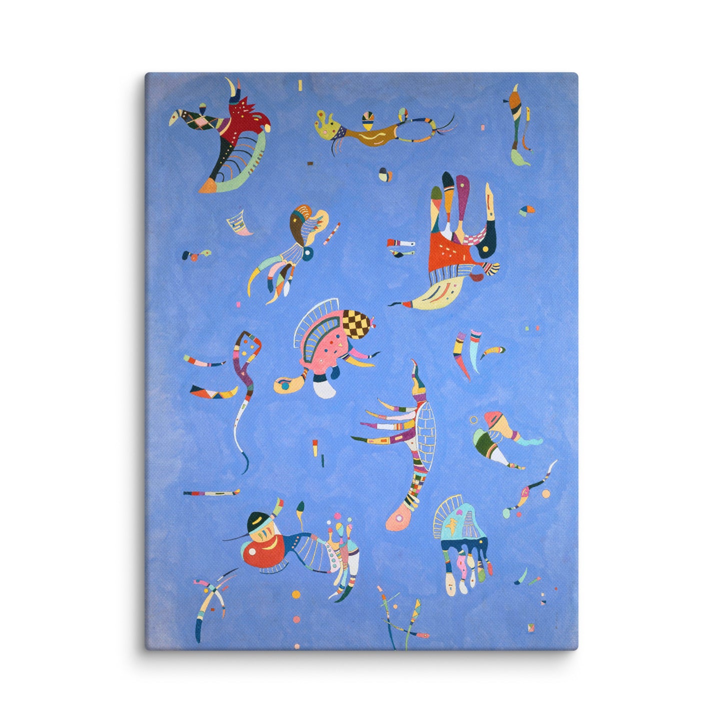 bleu libellule toile abstraite fond azur motifs organiques colorés détail texture premium