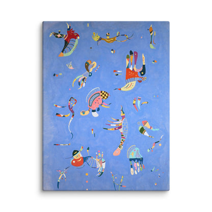 bleu libellule toile abstraite fond azur motifs organiques colorés détail texture premium