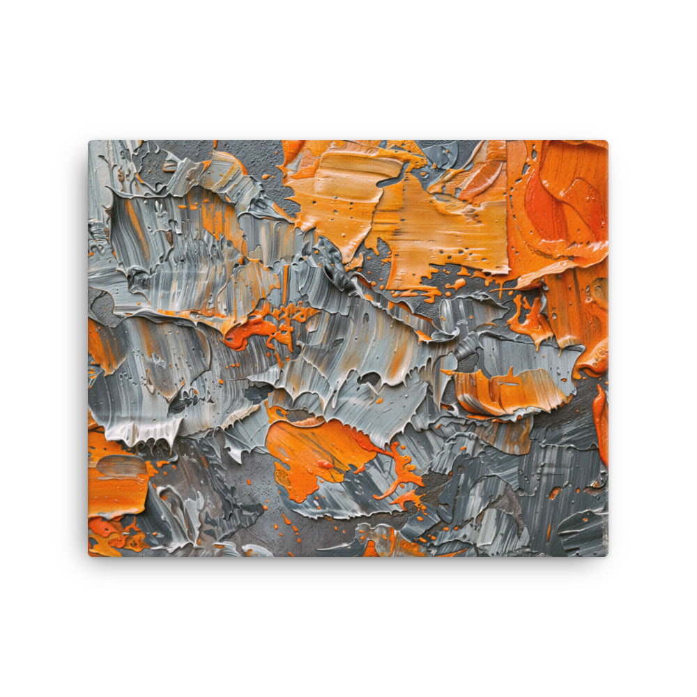 Tableau Abstrait Orange et Gris - Virtuoso