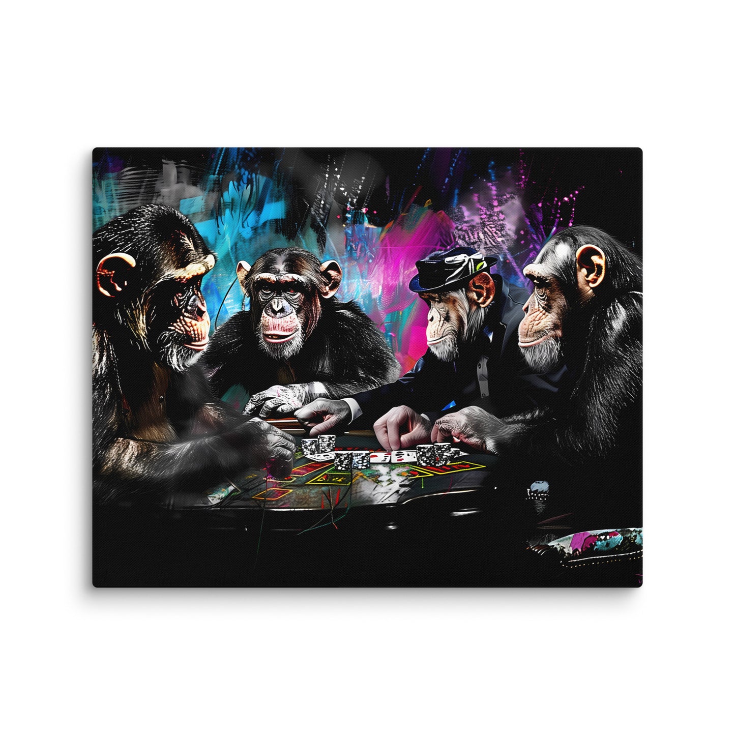 Tableau Singe - Poker Street Art  Art Virtuoso M  