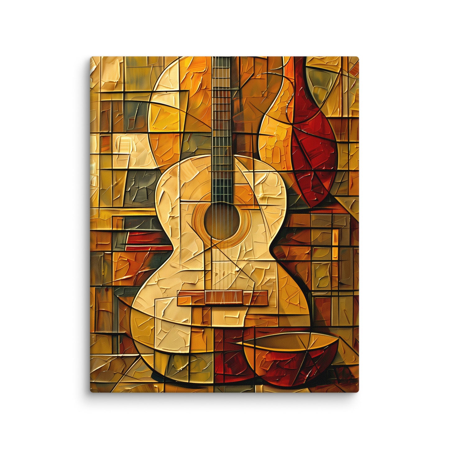 Tableau Guitare Cubiste - Décor Musical