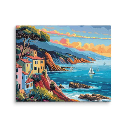 Tableau Méditerranée - Bord de Mer Coloré  Art Virtuoso M  