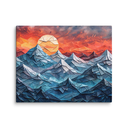 Tableau Paysage Montagne - Peinture au Crépuscule  Art Virtuoso M  