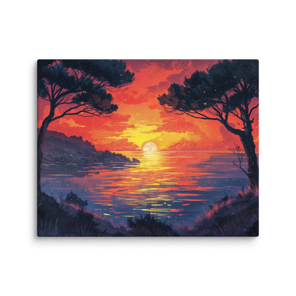 Tableau Coucher de Soleil Moderne  Art Virtuoso M  