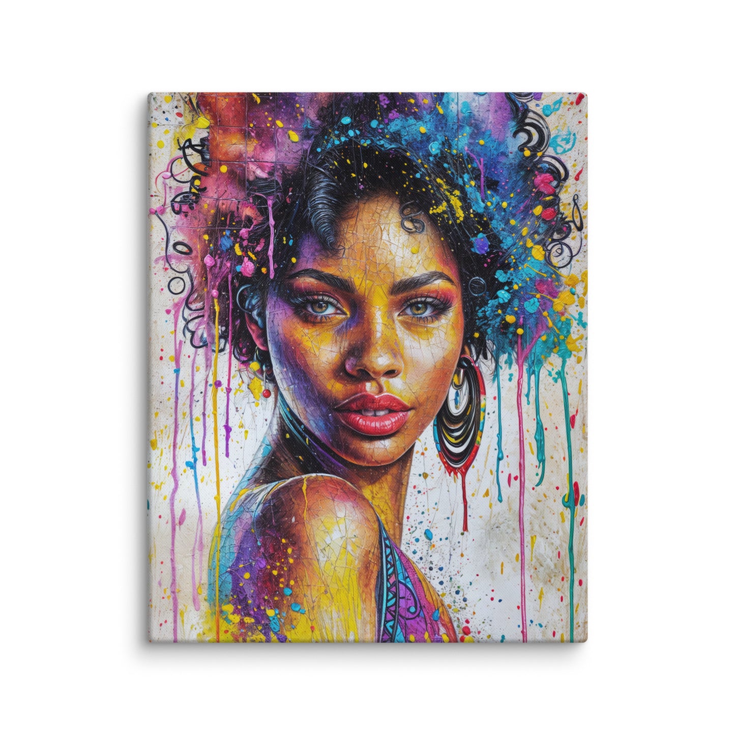 Tableau Africaine Couleur - Afro Queen  Art Virtuoso M  