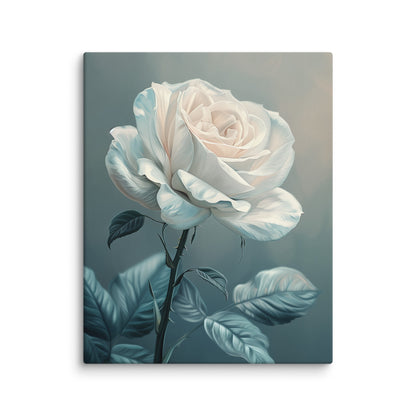 Peinture Rose Blanche Enchantée  Art Virtuoso M  