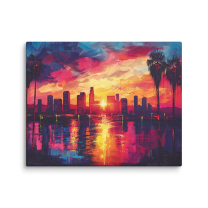 Tableau Los Angeles - Coucher de Soleil Affiches, reproductions et œuvres graphiques Art Virtuoso M  