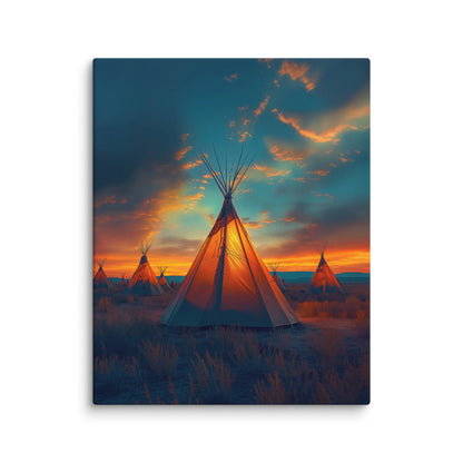 Tableau Peinture Tipi au Crépuscule Affiches, reproductions et œuvres graphiques Art Virtuoso M  