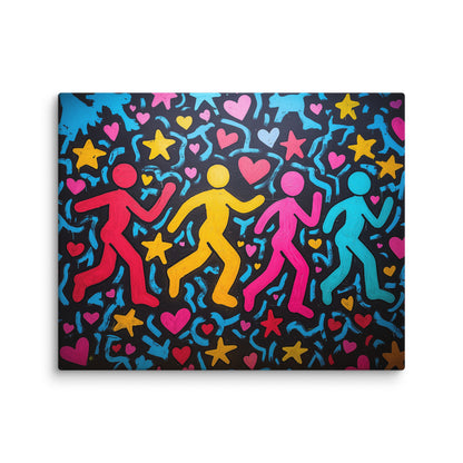 Toile Style Keith Haring - Bonhommes Affiches, reproductions et œuvres graphiques Art Virtuoso M  