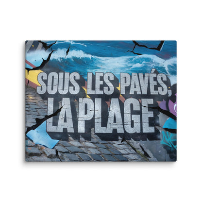 Toile Graffiti Couleur - Sous les Pavés, la Plage Affiches, reproductions et œuvres graphiques Art Virtuoso M  