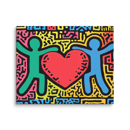 Toile Coeur Keith Haring Style Affiches, reproductions et œuvres graphiques Art Virtuoso M  