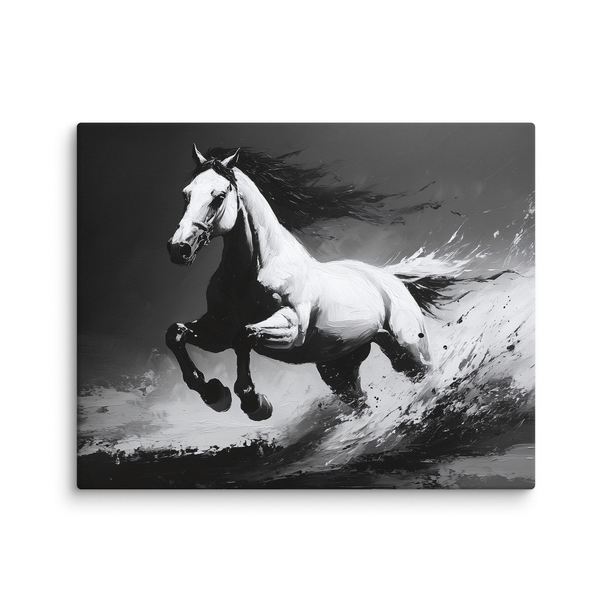 Peinture Cheval Noir et Blanc Affiches, reproductions et œuvres graphiques Art Virtuoso M  
