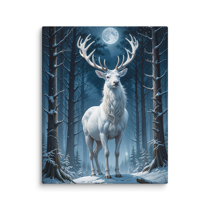 Tableau Cerf - Forêt au Clair de Lune Affiches, reproductions et œuvres graphiques Art Virtuoso M  