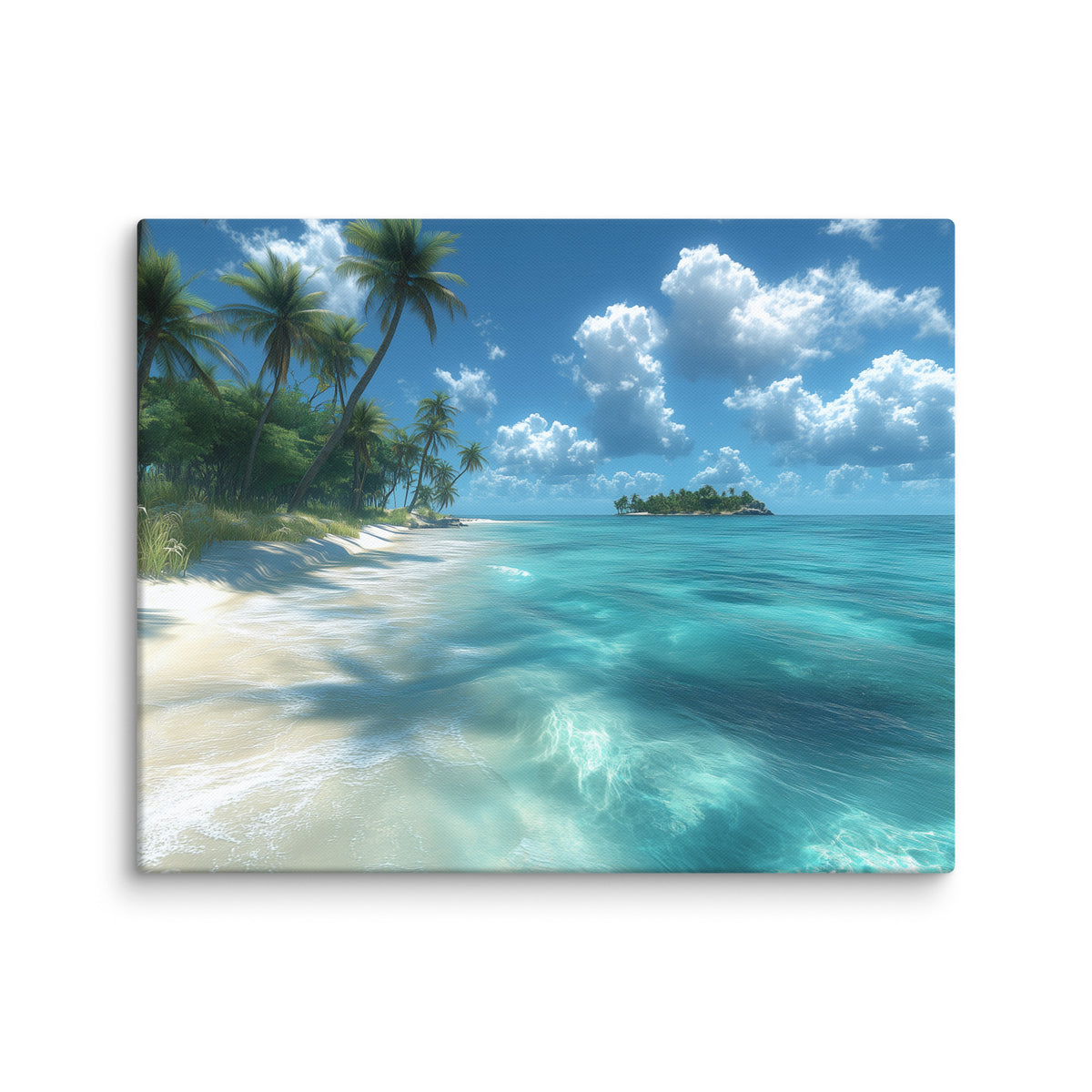 Paysage horizontal tropical vert bleu et blanc