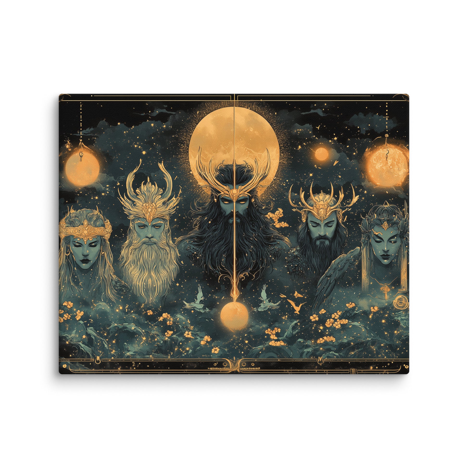 Tableau mythologie grecque noir et or au format M