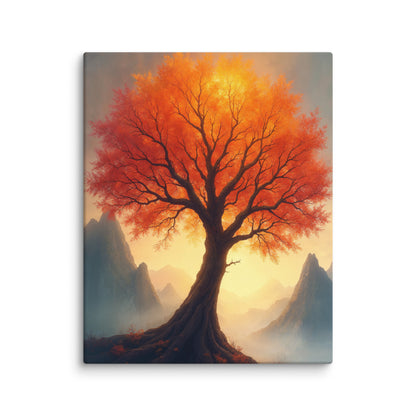 Arbre Rouge Sur Toile - Nature automnale mystique Affiches, reproductions et œuvres graphiques Art Virtuoso M  